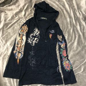ED HARDY V NECK SWEATER S